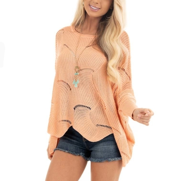 ❤️ LAST ONE ❤️ Peach Round Neck Sweater NWT - Picture 6 of 6